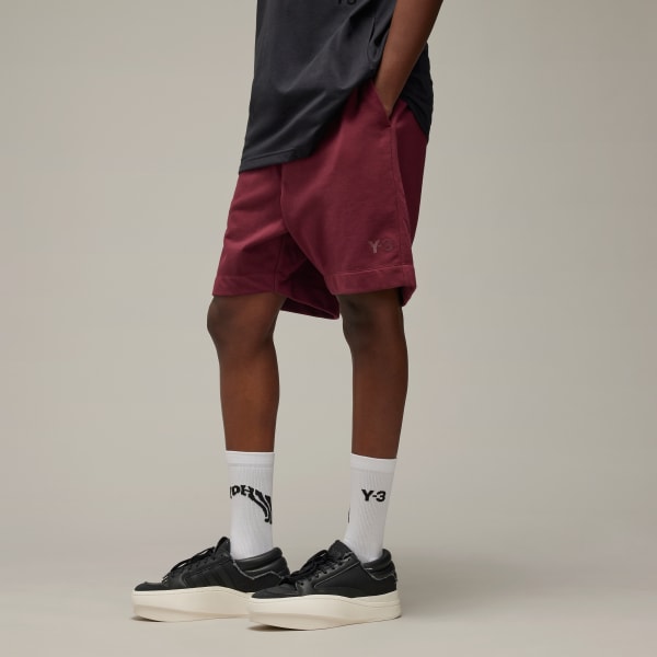 Burgundy Y-3 French Terry Shorts