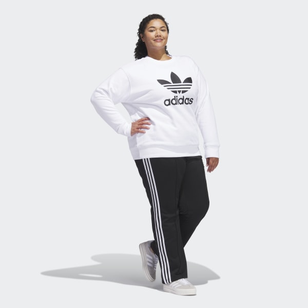 adidas Adicolor Trefoil Crew Sweatshirt (Plus Size) - White | Women's ...