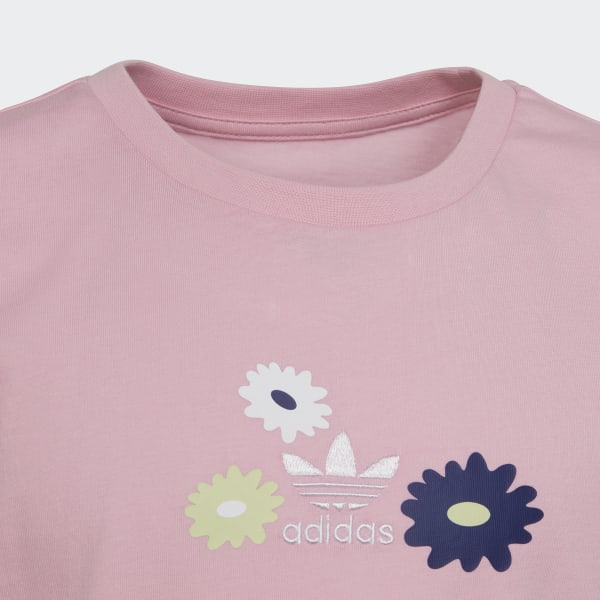ruzová Tričko Flower Print
