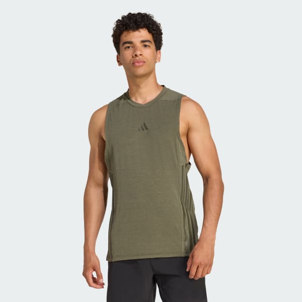 Green Designed-for-Training 3-Stripes Tank Top
