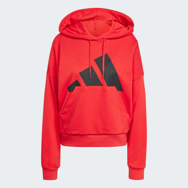 adidas Sweat shirt a capuche ample French terry gros logo Essentials Rouge adidas Belgium