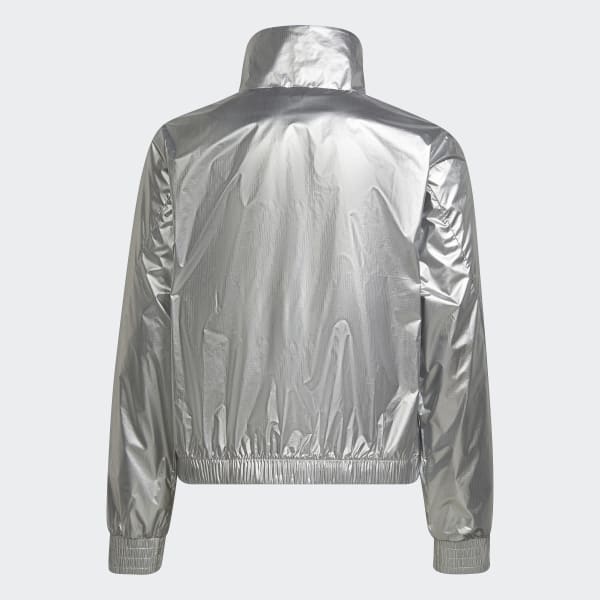 Srebrny Dance Metallic Woven Track Jacket