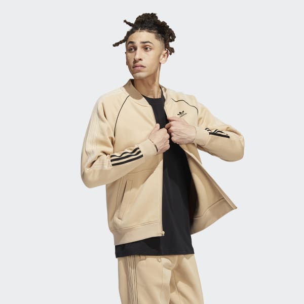 Beige Fleece SST Trainingsjack SU569