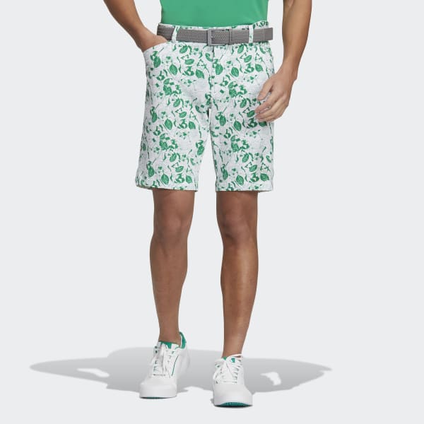 สีขาว กางเกงขาสั้นพิมพ์ลาย Play Green
