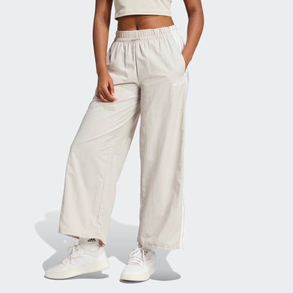 Μπεζ Essentials 3-Stripes Lifestyle Woven Parachute Pants