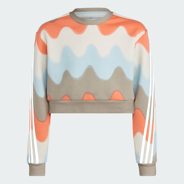 🧥 adidas Allover Sweatshirt 🧥 Cotton Lifestyle Marimekko US | Kids\' - White x adidas Print 
