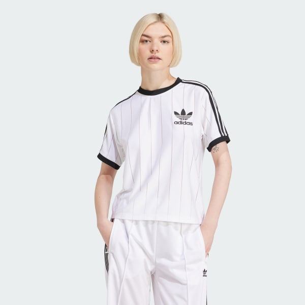 White Adicolor 3-Stripes Pinstripe Tee