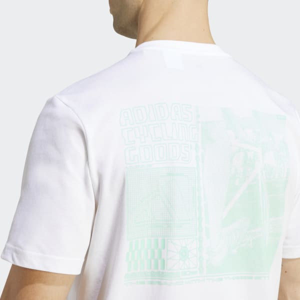 Hvit Cycling Graphic T-skjorte (unisex)