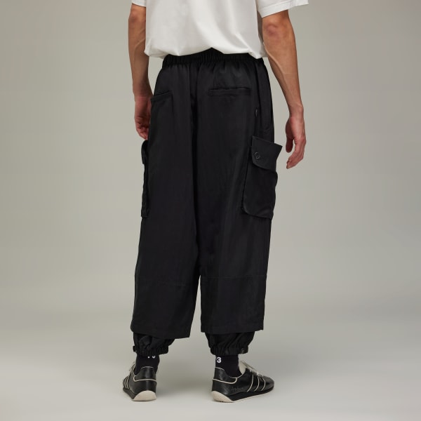 สีดำ กางเกงคาร์โกผ้าทวิลฟอก Y-3