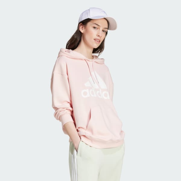 Pink Essentials Big Logo Oversized French Terry Hoodie