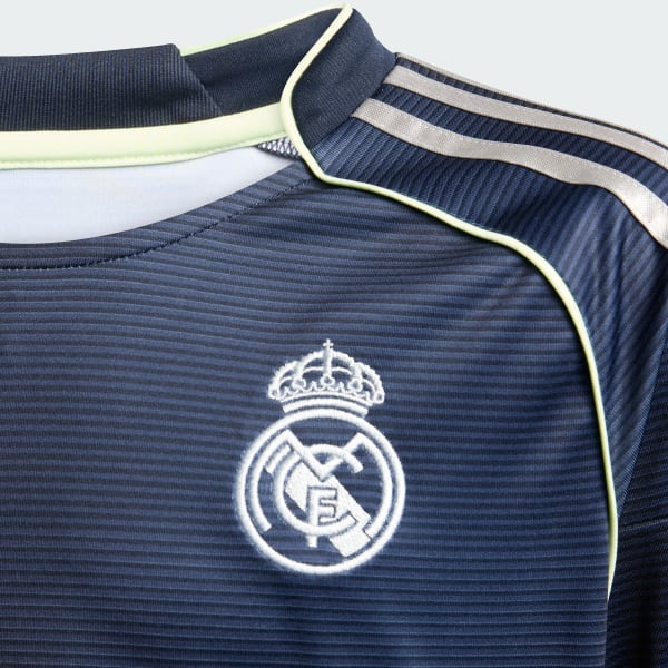 Blau Real Madrid 25/26 Long Sleeve Kids Auswärtstrikot