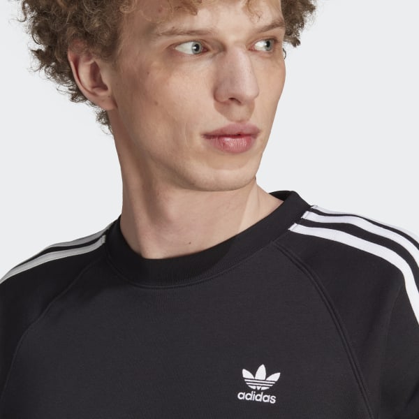 Sudadera cuello redondo Adicolor Classics 3 bandas Negro adidas