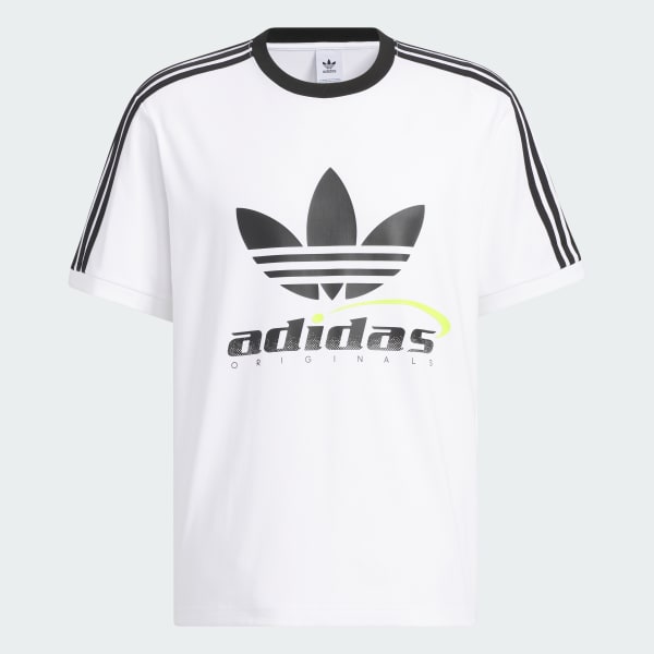 ホワイト トレフォイルロゴ プレー サッカーグラフィック 半袖Tシャツ