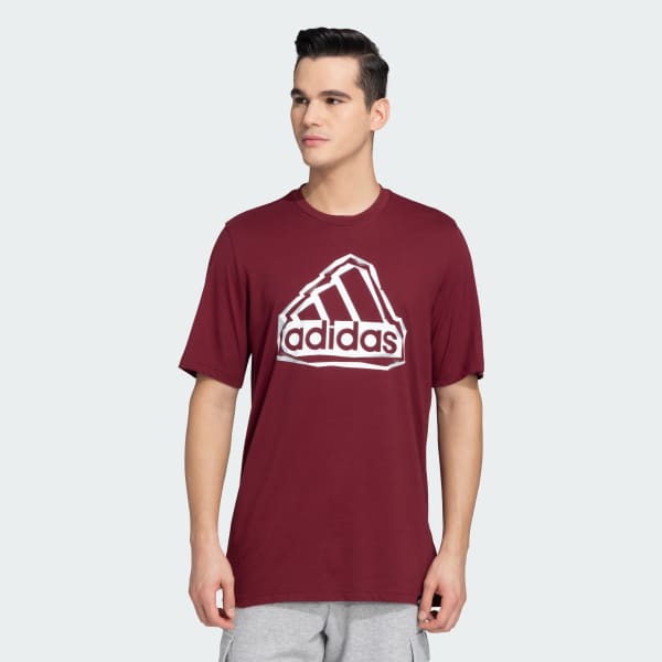 Burgundy FOLD BADGE OF SPORT LOGO TEE