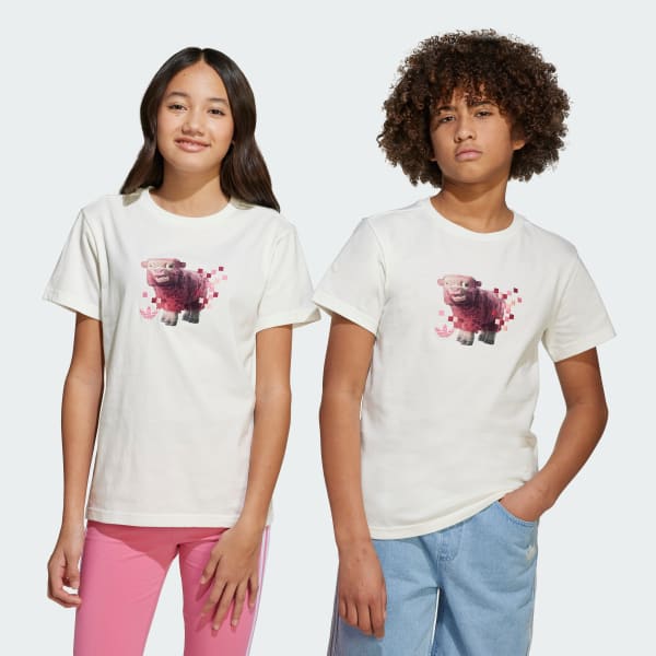White adidas Originals x Minecraft Graphic Tee