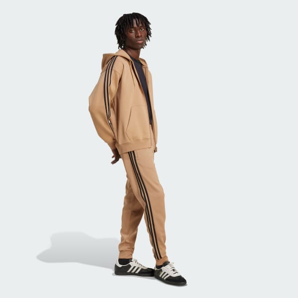 Beige adidas Adicolor Oversize Full-Zip Hettegenser