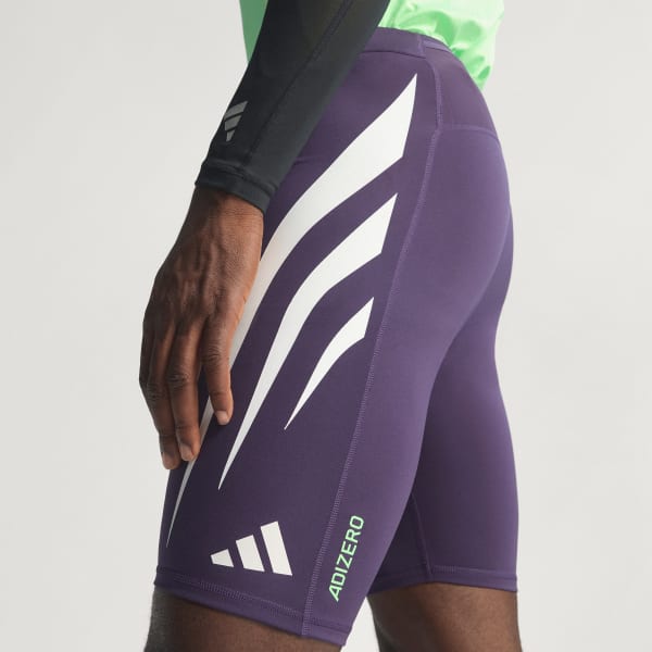 adidas Adizero NYC Running Short Tights - Purple | Free