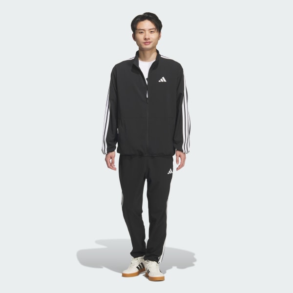 Black 3 STRIPES LOOSE FIT LIGHT WOVEN 트랙 팬츠