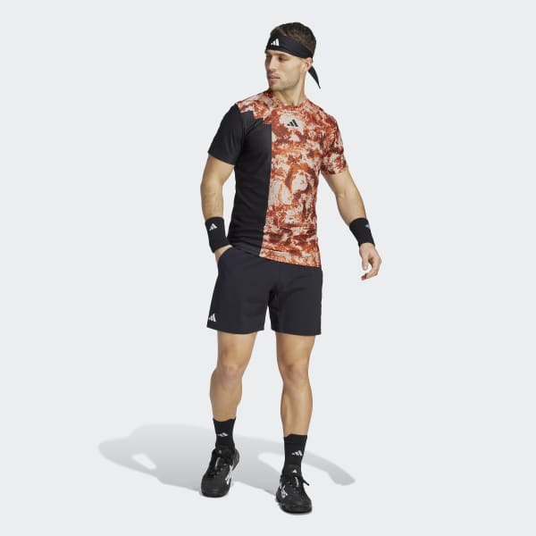 adidas Men`s Paris Graphic Tennis T-Shirt Semi Impact Orange
