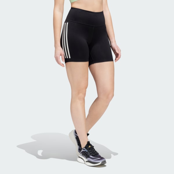 Black DAILY RUN 3 STRIPES TIGHTS