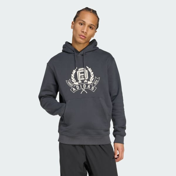 Gri Varsity Bol Kapüşonlu Üst