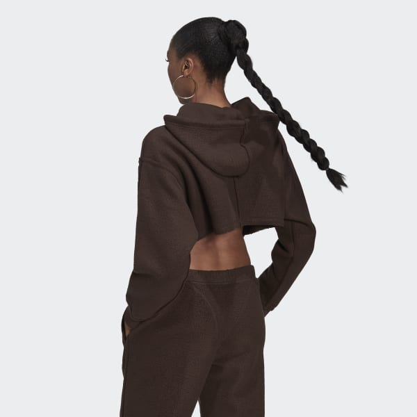 hnedá Mikina s kapucňou Crop Full-Zip Loungewear