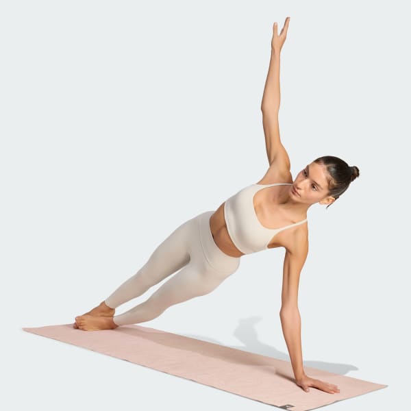 Beige adidas All Me Light Support Rib Bra Long Line Bra