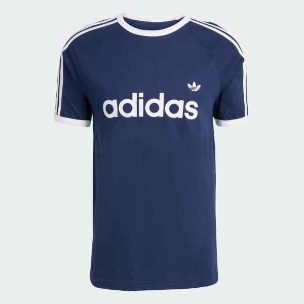 blauw 3-STRIPES SLIM-FIT RINGER T-SHIRT