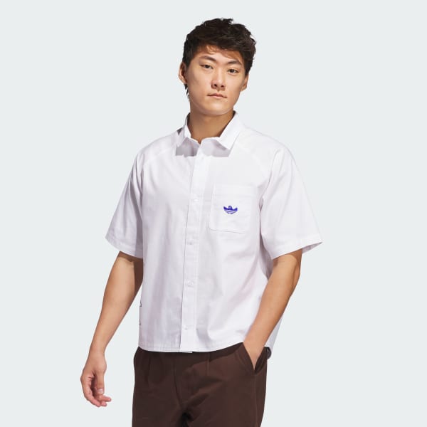 Blanco Camisa Con Botones Shmoofoil Fighter (Unisex)