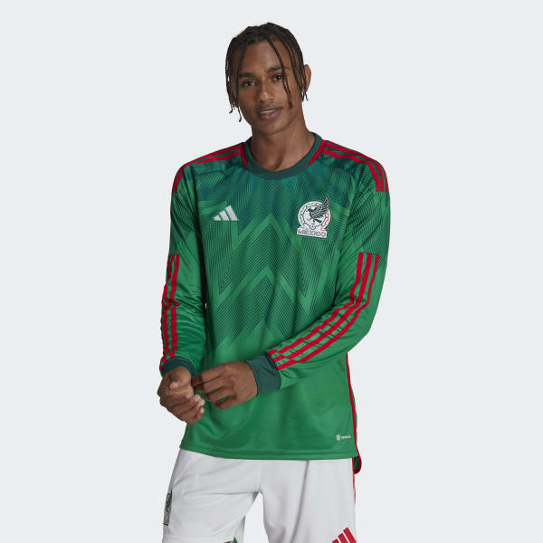 Green Mexico 22 Long Sleeve Home Jersey