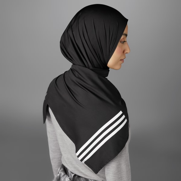 Hitam Hijab Own the Run 3-Stripes