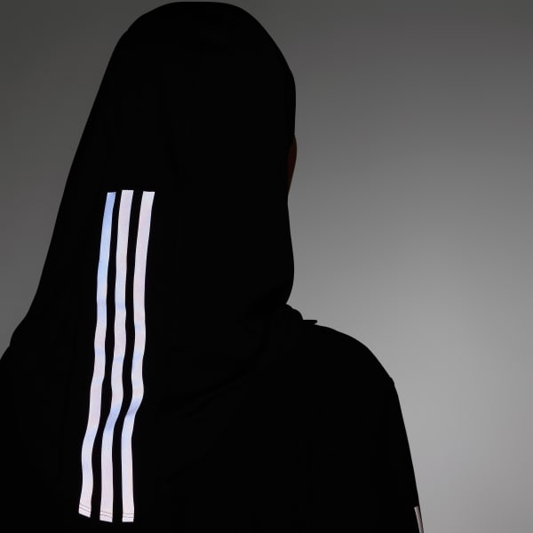 cerná Hidžáb Run Icons 3-Stripes Sport