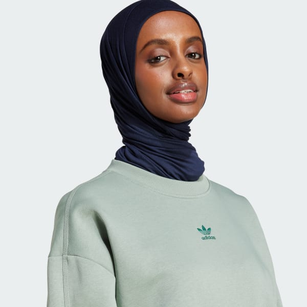 Essentials Fleece Long Oversized Crew Sweatshirt
