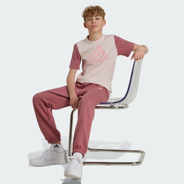 adidas Essentials Small Logo Feel Cozy Fleece Pants Kids Pink adidas New Zealand