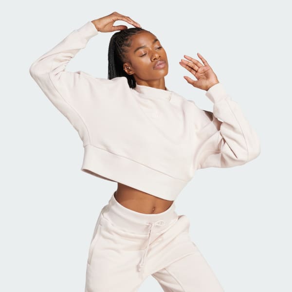 Pink Lounge French Terry Loose Crop Sweatshirt