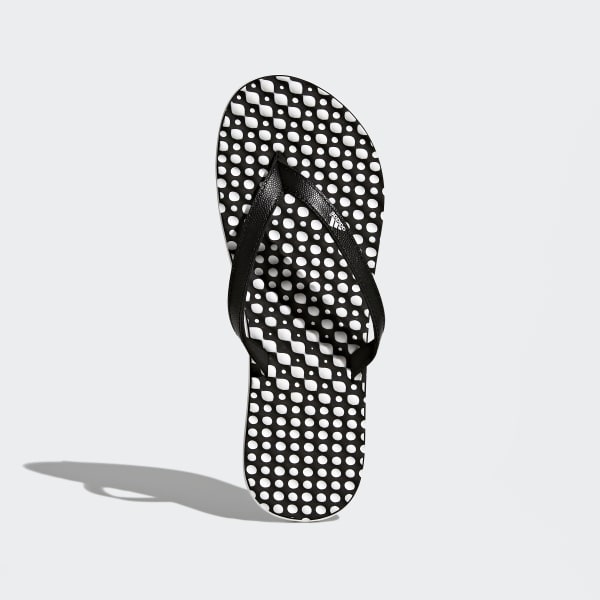 black and white polka dot flip flops