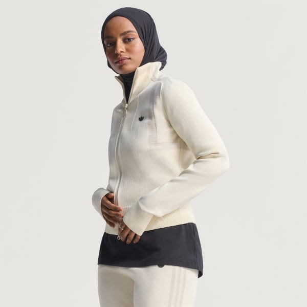 White Knitted Track Top