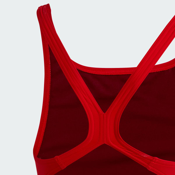 Red Solid Small Logo Swimsuit