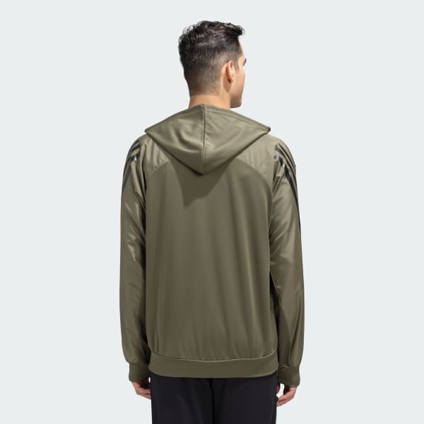 Green FUTUTRE ICONS 3 STRIPES FULLZIP Q4 HOODED TRACKJACKET  
