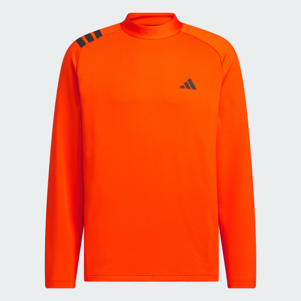 オレンジ 【ゴルフ】COLD. RDYスリーストライプスLSモックシャツ