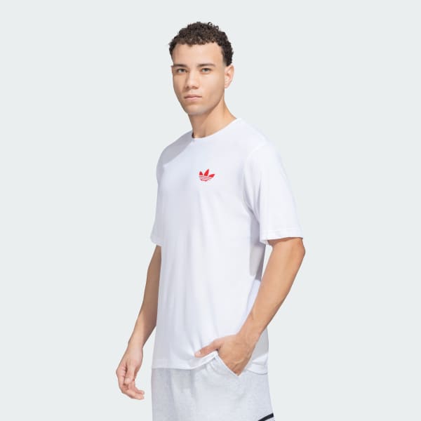 White adidas Originals Trefoil Doodle Tee