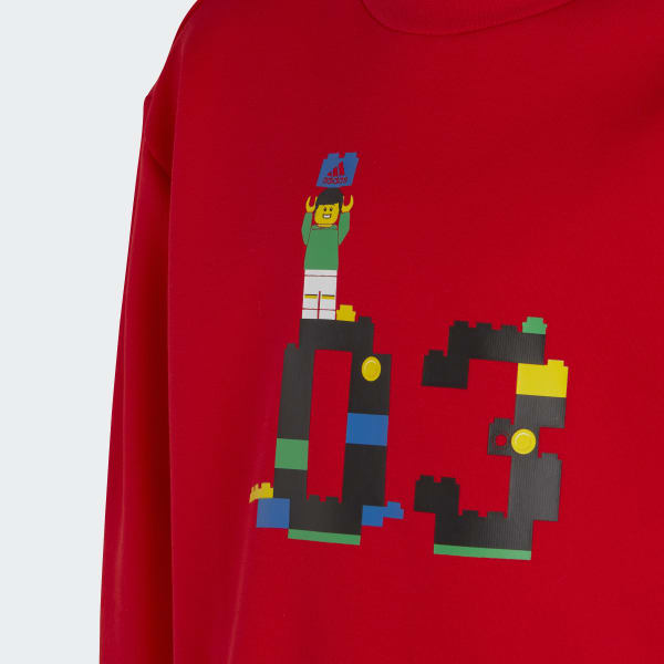 Rood adidas x Classic LEGO® Sweatshirt en Broek Set
