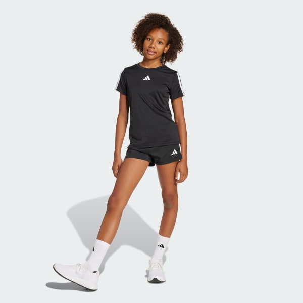 Negro Polera Training Essentials 3 Rayas Niños