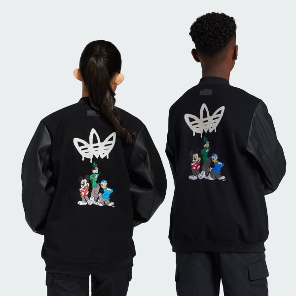 สีดำ เสื้อแจ็คเก็ต adidas Disney Mickey Mouse Collegiate