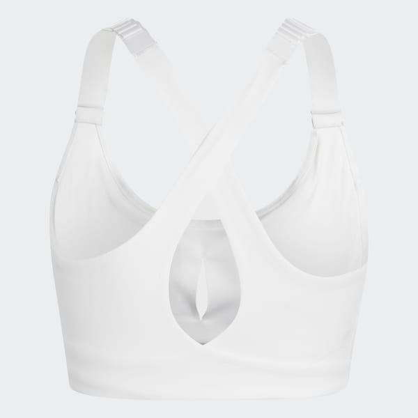 White FastImpact Luxe Run High-Support Bra