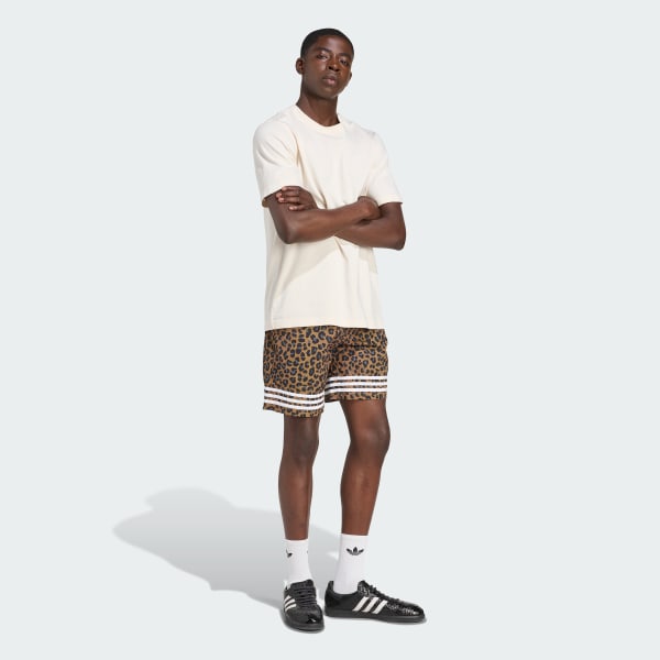 Brown Leopard 8 Inch Swim Short