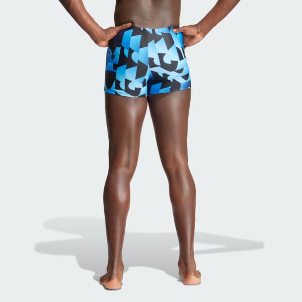 Blue Allover Print Swim Boxers