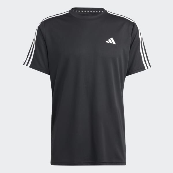 Schwarz Train Essentials 3-Streifen Training T-Shirt