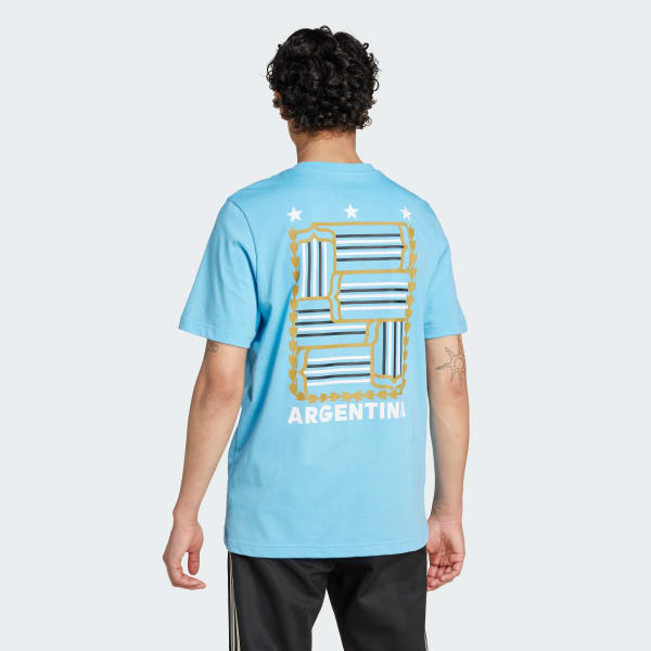 Blue Argentina Football Fan Graphic Tee