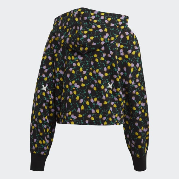 adidas Allover Print Cropped Hoodie Multi adidas New Zealand